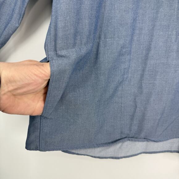 Ministry of Supply size XXL Women 1/4 Button Collared AeroZero Pocket Tunic Blue - Picture 3 of 10